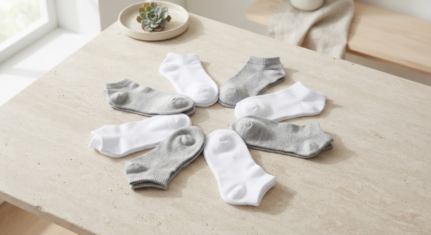 Ankle Socks 6-Pack — Combed Cotton Ankle Socks · 6 Pairs