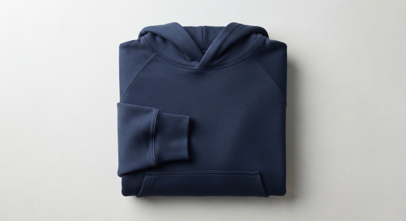 Everyday Hoodie — Navy — Brushed-Back Fleece · Combed Cotton Lining