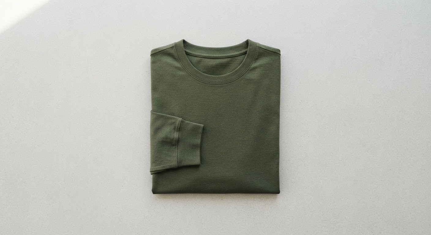 Heavyweight Crew — Olive — Long-Sleeve Heavyweight Jersey · 220 GSM