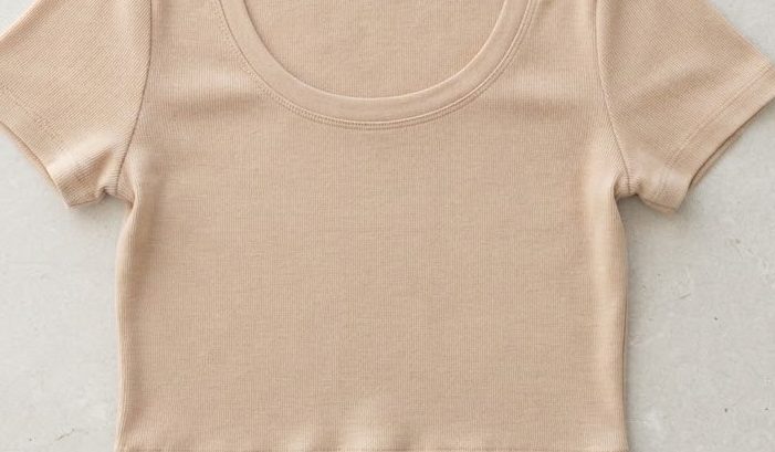 Premium Scoop Neck — Sand — detail view